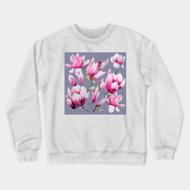 Magnolia Crewneck Sweatshirt by Oksana Creates